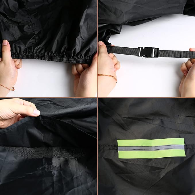 Waterproof Trike Cover Replace for Harley-Davidson and Honda Trike, 420D Oxford Cloth Heavy Duty Trike Cover with Reflective Strips for Snow Rain Dust Hail Protection