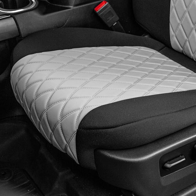FH Group Custom Fit Car Seat Covers Specifically Made for 2019-2023 GMC Sierra 1500 2500HD 3500HD SLT AT4 Denali - Ultraflex Neoprene Water Resistant Automotive Seat Covers - Full Set Gray