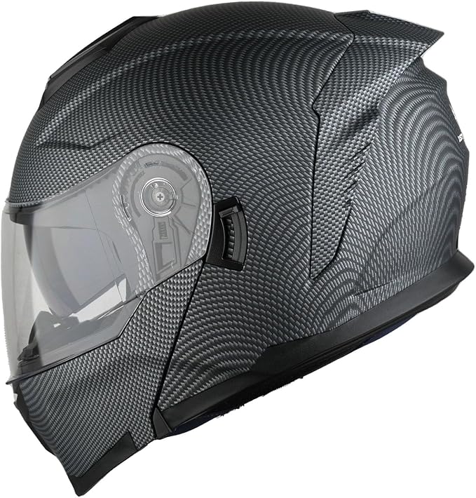1Storm Motorcycle Street Bike Modular/Flip up Dual Visor Sun Shield Full Face Helmet HJK920