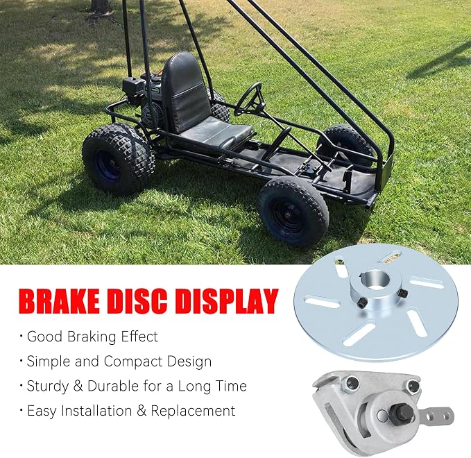 GREHUA Go Kart Brake Kit Compatible with Yerf-Dog Manco 9598 9597 ASW Bristers Airheart MB-1, Mechanical Disc Brake Caliper for Predator 212cc 196cc 6.5hp GX160 Drift Trike Go Kart Parts