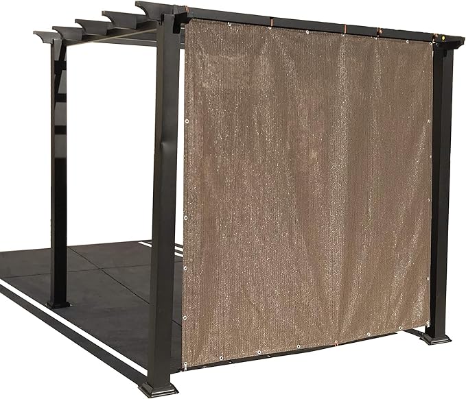 Alion Home Sun Shade Privacy Panel with Grommets and Hems on 4 Sides for Patio, Awning, Window, Pergola or Gazebo - Mocha Brown (12' x 4')