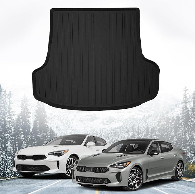 Premium Cargo Liner for Kia Stinger 2018-2023 - 100% Protection - Custom Fit Car Trunk Mat - Easy-to-Wash & All-Season Black Cargo Mat - 3D Shaped Laser Measured Trunk Liners for Kia Stinger (CK)