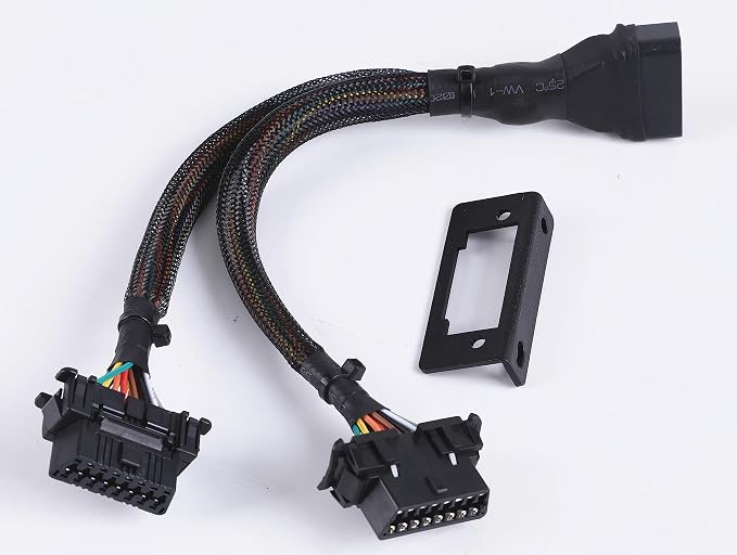 Underdash OBD2 Splitter Y Cable OBDII 1 Male to 2 Female Splitter 20awg Thick Wire