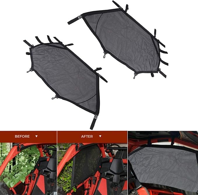 for ATV/UTV Window Net Rear Roll Cage Mesh Guard + Right + Left Window Shade Shield Net Cover for Polaris RZR 570 800 800s 900 Turbo s 1000 RZR XP Polaris Ace 2015-2019