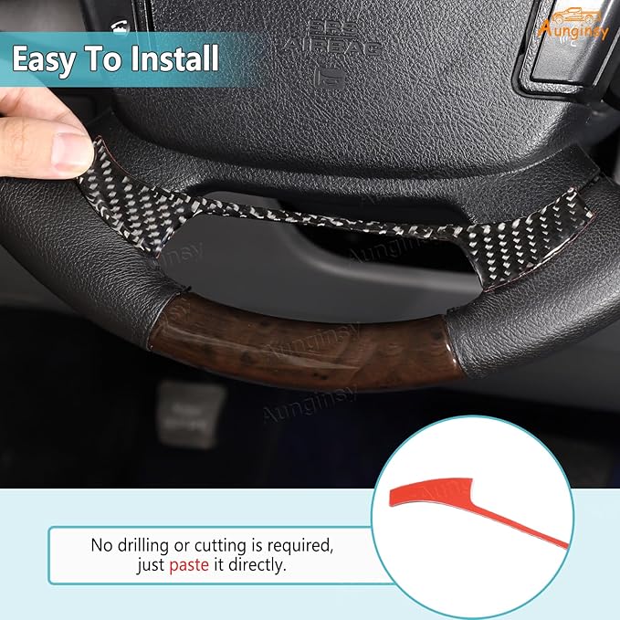 Aunginsy Central Control Steering Under Panel Trim Strip Compatible with Toyota Tundra 2007-2013 Real Carbon Fiber Center Console Steering Lower Panel Decorative Sticker Protection Cover Accessories