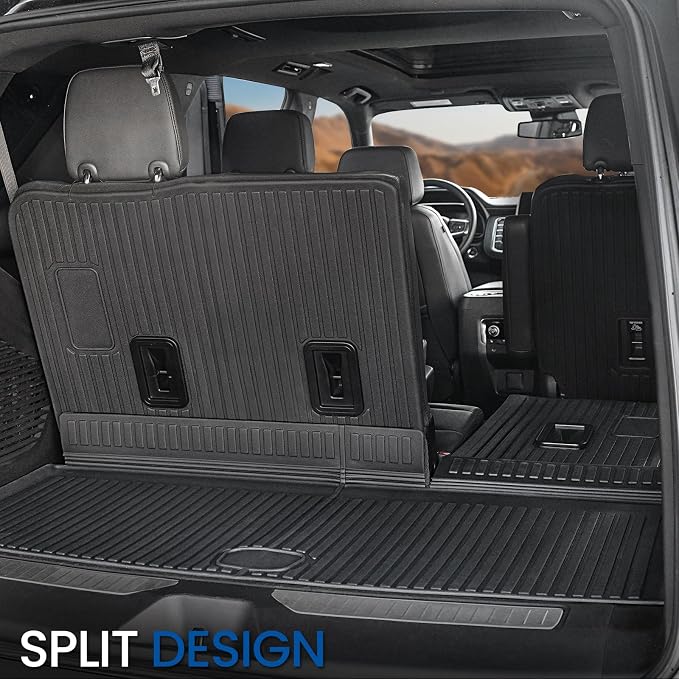Cargo Mat Backrest Mats for 2021-2025 2026 Chevrolet Chevy Tahoe/GMC Yukon Accessories(Not for Yukon XL), All Weather TPE Trunk Liner 3rd Row Seat Back Covers(Cargo Mat+3rd Row Backrest Mat)