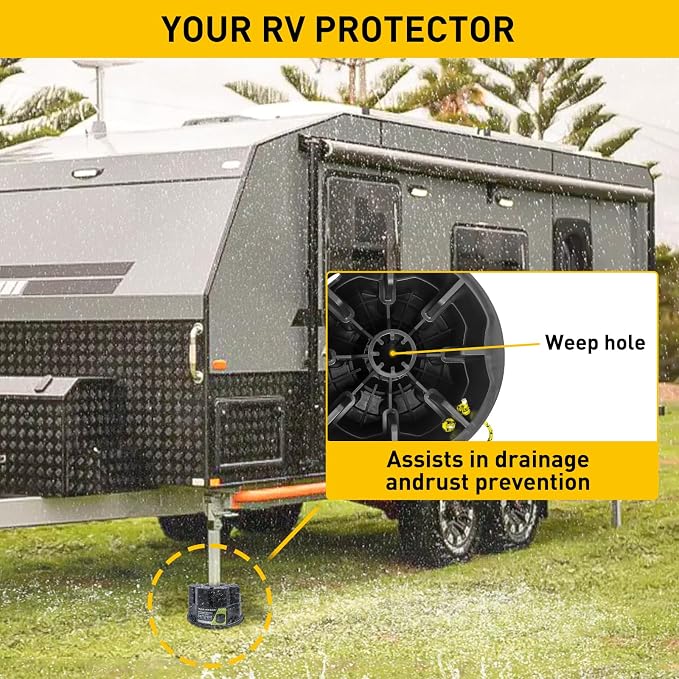 Trailer Jack Block 4 Pack - RV Leveling Blocks for Travel Trailers Wheels and Any Jack, 20,000 lbs RV Camper Leveling Blocks with Bag, Leveling Blocks Universal Compatibility & Convenient Storage