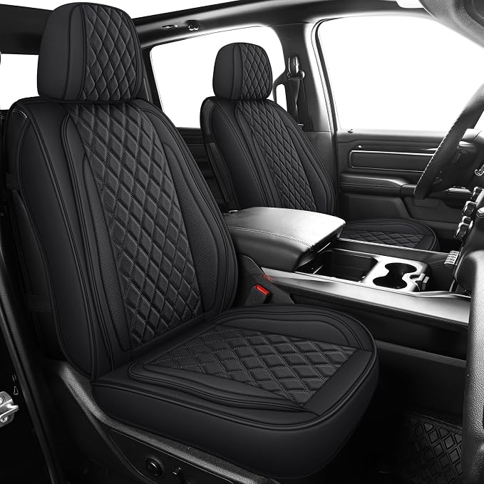 MIROZO Faux Leather Truck Seat Covers, Custom Fit for 2007-2013 and 2019-2023 Chevy Silverado GMC Sierra 1500 & 2500HD 3500HD Crew Cab