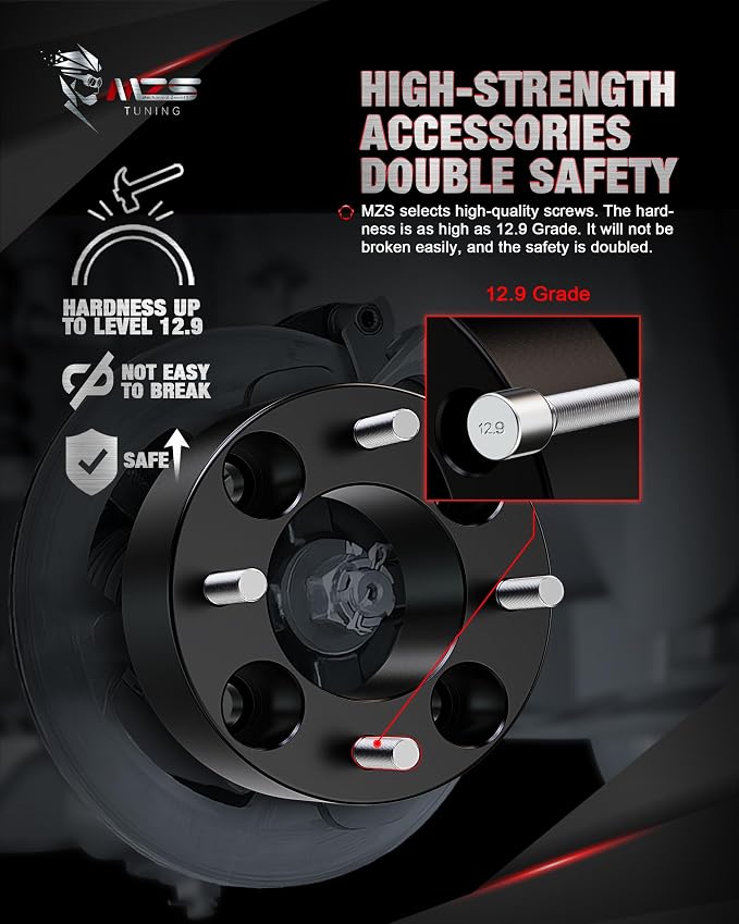 MZS 4x110 Wheel Spacers, 1.5" Thick Hub Bore 74mm with M12×1.25 Studs Compatible with Wolverine Viking ZForce 950 UForce 1000-4 Lug Tire-4 Pack