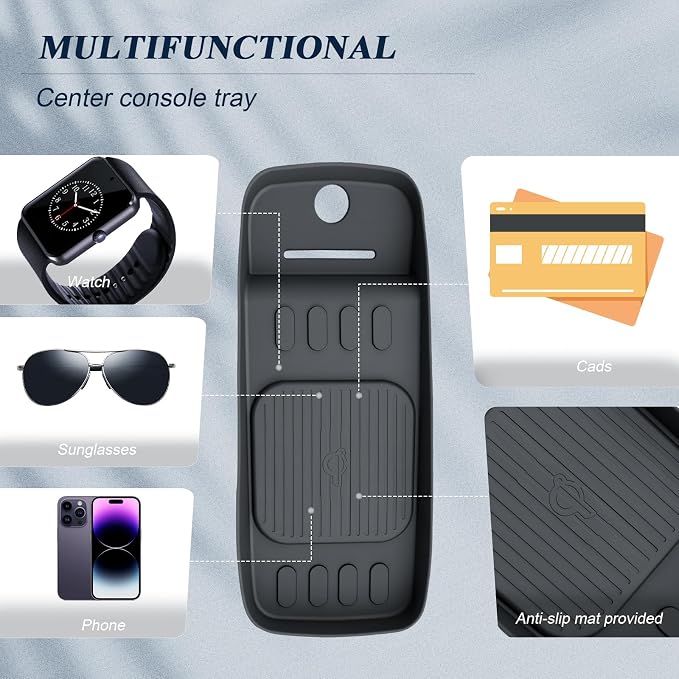 BIBIBO 2Packs for 2026 Hyundai Palisade Center Console Cup Holder 2026 Hyundai Palisade Console Wireless Charging Mats & Console Cup Holder Insert 2026 Palisade Silicone Console Tray 2026 Palisade