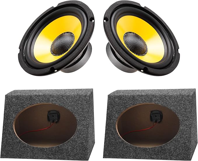 BBTO 2 Pcs Angled Style Car Audio Speaker Box 6x9 Speaker Boxes Car Audio Enclosures Sturdy Constructed Truck Speaker Box for Home Vehicle Subwoofer Sound Supplies(8.25 x 5 x 12 Inch)