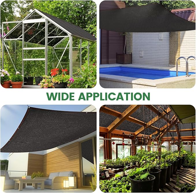 70% Shade Cloth, 14FTx20FT HDPE Mesh Tarp with Reinforced Grommets, Outdoor Sun Shade Net for Greenhouse, Plants, Garden, Pergola, Patio, Chicken Coop (14FT*20FT)
