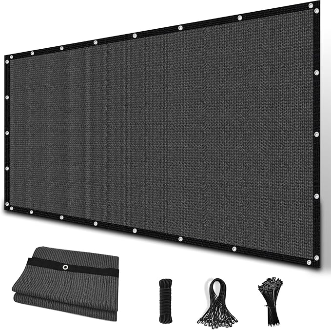 Amagenix 90% Sun Shade Cloth with Grommets, 5' x 8' Pergola Replacement Shade Cover Canopy Privacy Screen for Outdoor Patio Garden, Dark Gray (We Customized)