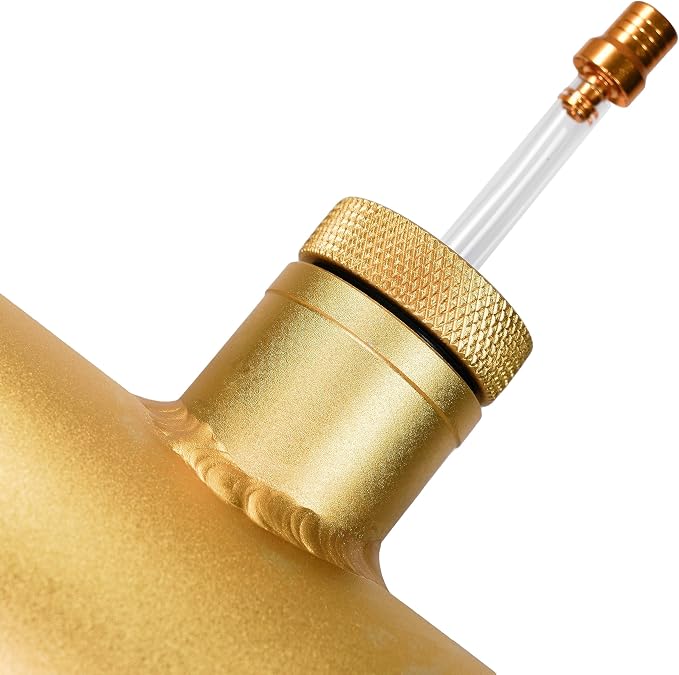 JMCHstore Aluminum Mini bike Gas Fuel Tank Cylinder 4x11'' for Coleman Baja Montser Mega moto Predator Hemi non 212 Engine, Massimo Axis RealTree Motovox Mototec Dirt Gas Bike, Go Kart Parts (Gold)