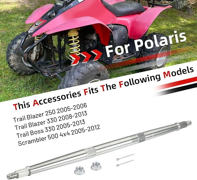 Rear Axle Shaft w/Nut Kit For Polaris Trail Blazer 250 330 2005-2006 Scrambler 500 2005-2012 5133967