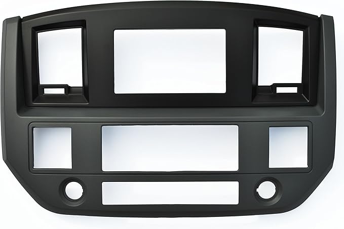 Slate Grey Black Aftermarket Stereo Radio Double Din Dash Install Kit Compatible with Dodge Ram 2006 2007 2008 2009 (w/Steering, Black)
