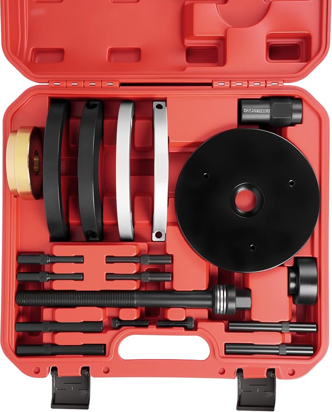 DAYUAN Front Wheel Bearing Removal & Installer Tool Kit | 82mm Wheel Bearings，Carbon Steel，Even Press Force，Fits Most FWD Cars & Light Trucks，Storage Case