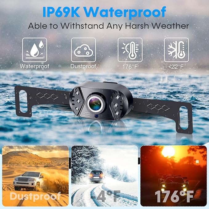 Backup Camera Ease Install for 2 Cars - 2-Pack, Plug & Play, HD 1080P Rear View Camera Kit, Waterproof, Night Vision for Car, Truck, SUV, Van