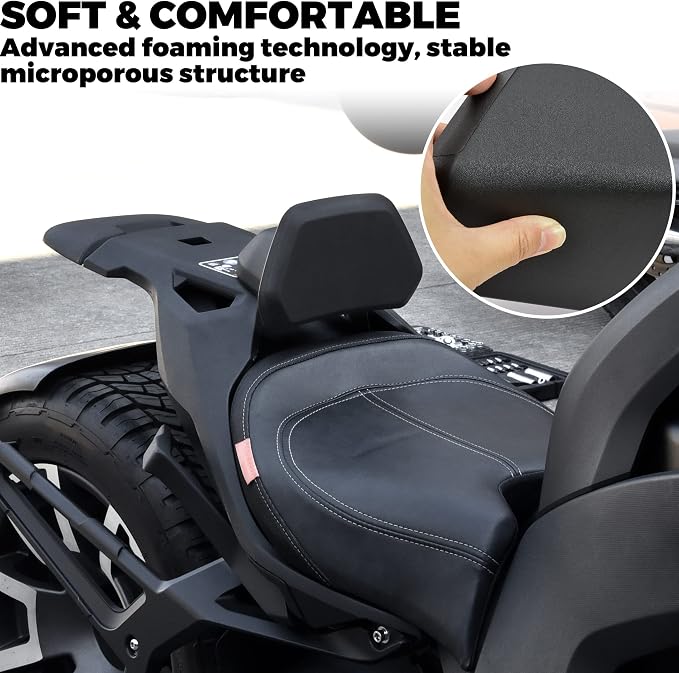 SAUTVS 1Up Driver Backrest for Can-Am Ryker 2019-2026 | Fits Ryker 600 900 Sport Rally, HDPE Material, Requires Max Mount, Lumbar Support, Replace #219400960