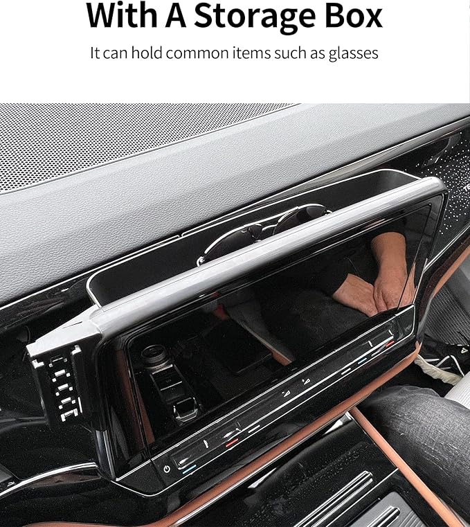 Wireless Charging Car Phone Holder for Volkswagen Atlas/Altas Cross Sport 2024-2026, 12" Screen Fixed Clip, 360° Rotation Car Phone Mount Compatible with MagSafe