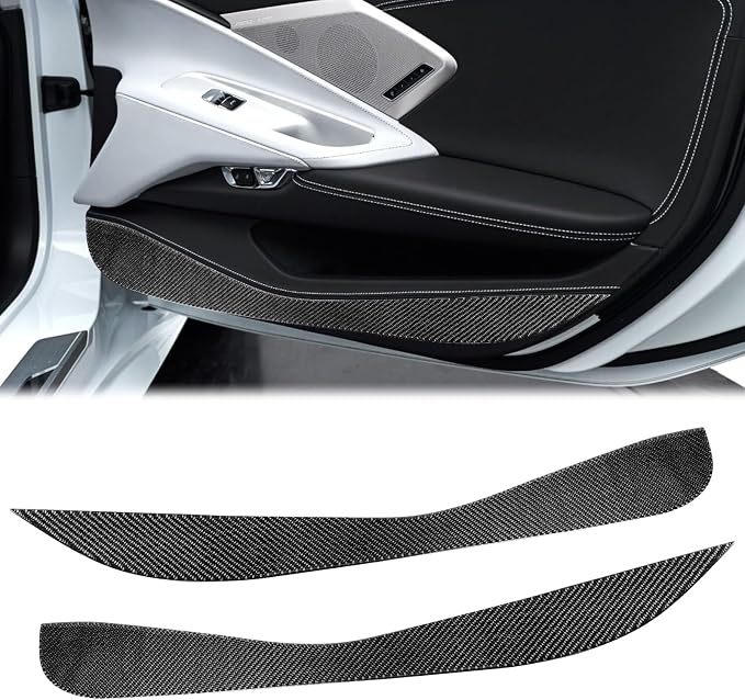 Real Carbon Fiber Inner Door Panel Trim Compatible with Corvette C8 2020-2026, Interior Decor Sticker Accessories