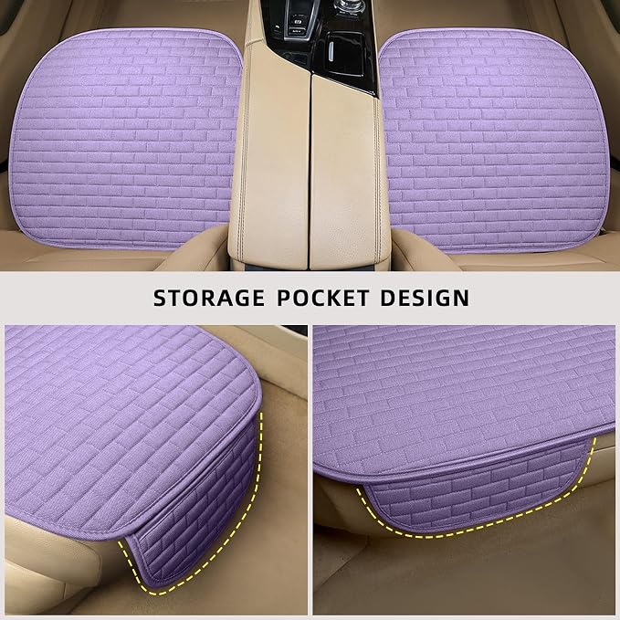 Little Pruple Car Seat Covers Front Seats,2 Pack Seat Covers for Cars Truck SUV,Front Seat Covers with Storage Pocket(Little Pruple-Front Seat)
