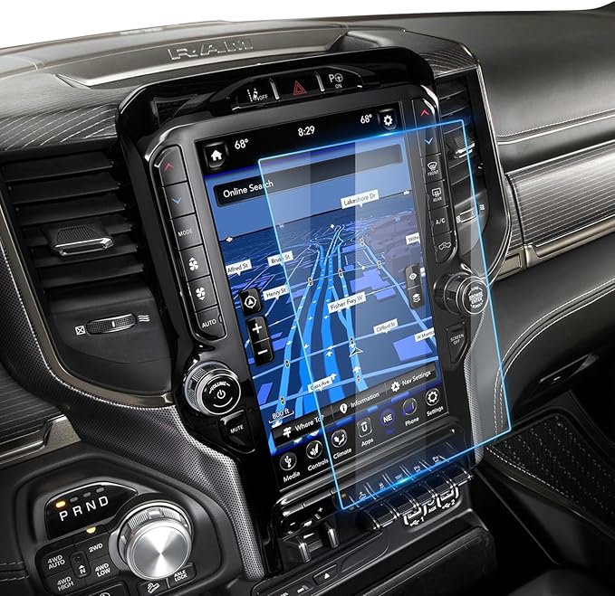 2019-2025 2026 Ram 1500 2500 3500 Screen Protector 12" for Dodge Ram (Laramie/Rebel/RHO/Limited/Limited Longhorn/TRX) Uconnect 12-inch Touchscreen, 9H Tempered Glass 2025 2026 Ram 1500 Accessories
