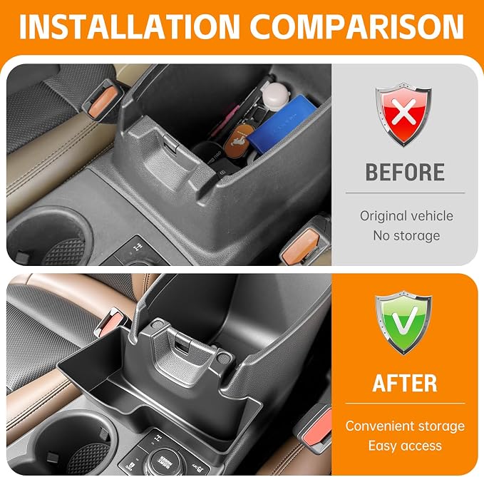 Center Console Organizer Compatible with 2021-2025 Ford Bronco Sport/2020-2025 Ford Escape Hanging Armrest Box Storage Tray for Bronco Sport/Ford Escape Accessories(Hanging Storage Tray)