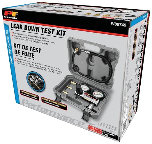 Performance Tool W89749 Cylinder Leak Down Tester Kit - Accurate Diagnosis for Engine Health, Includes Dual Gauges and Quick-Connect Fittings