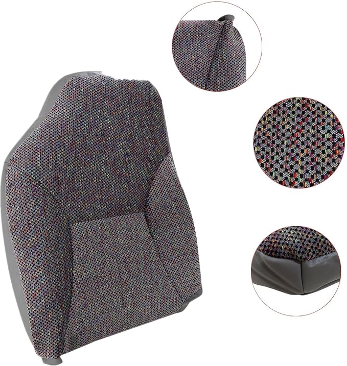 FZJDSD 4PCS Mist Gray Driver & Passenger Side Bottom and Top Lean Back Replacement Cloth Seat Covers Compatible with Dodge Ram 1500 2500 3500 1998 1999 2000 2001 2002