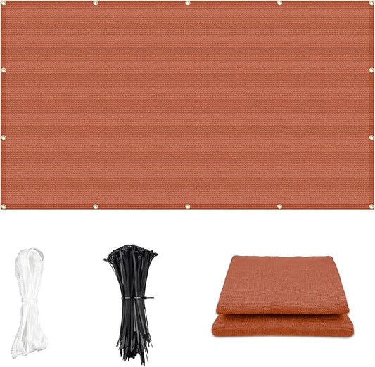 Cool Area Sun Shade Cloth with Grommets 5×7 FT Shade Panel Shade Tarp Screen Fabic for Outdoor Patio Pergola Cover Deck Garden, Terra Red (Customized)