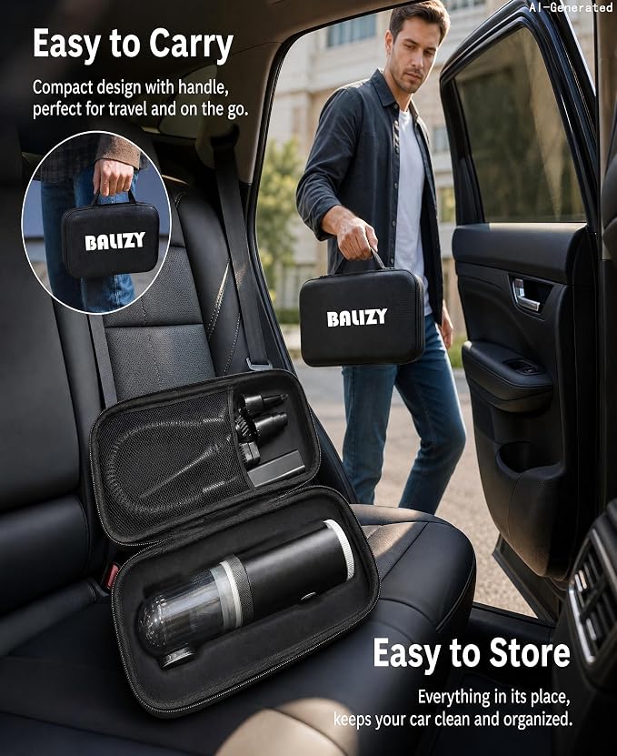 Handheld Vacuum，4-in-1 Cordless Car Vacuum Cleaner&Air Blower,Black | Aluminum alloy body，4 Suction Modes, 20KPa Suction Power,Portable Rechargeable, For Car, Pet Hair, Home, Office