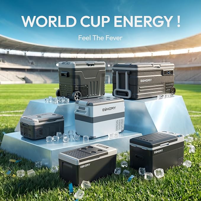 EUHOMY 12 Volt Refrigerator, 17 Quart (15L) Compressor Electric Cooler APP Control, Car Fridge 12/24V DC & 120-240V AC, Car Refrigerator -4℉~68℉, Portable Freezer for RV, Travel, Camping