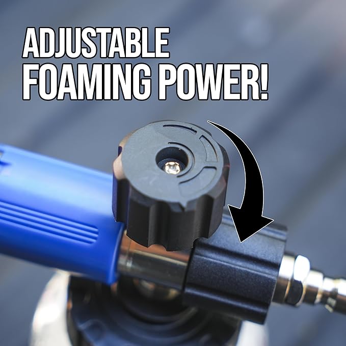 NANOTEQ FoamPro GEN 1.0, Wide Mouth Pressure Washer Foam Cannon, 1 Liter, 1/4 Inch Quick Connector, Adjustable Nozzle, Thick Soap Foaming Gun for Car Washing and Detailing