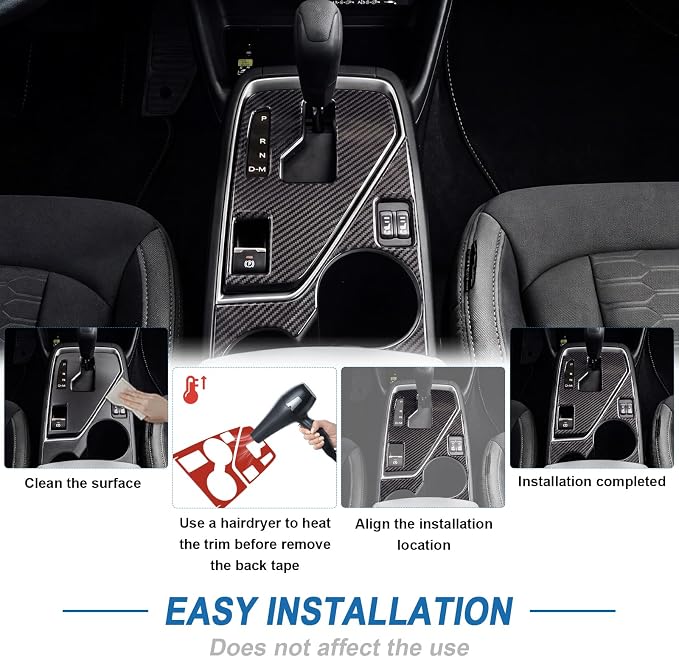 Real Carbon Fiber Gear Shift Panel Trim Cup Holder Panel Trim Compatible with Subaru Crosstrek 2024 2025 2026, Interior Decor Sticker Accessories for Subaru Impreza 2024 2025 2026