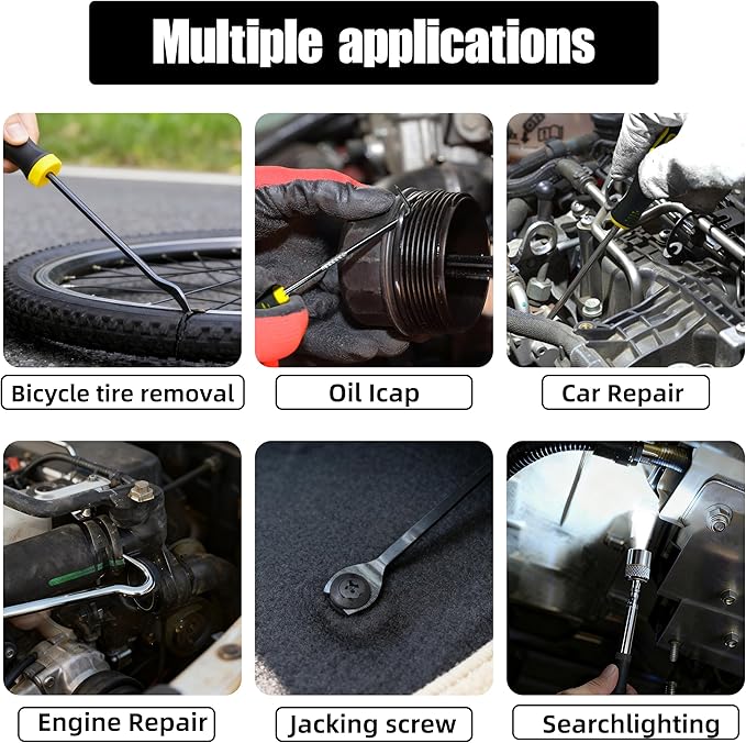 KJE 13-Piece Automotive Pick and Hook Set with O-Ring Pick Hose Pick and Right Angle Tools for Auto Repair Engine Maintenance Transmission Service Electrical Work