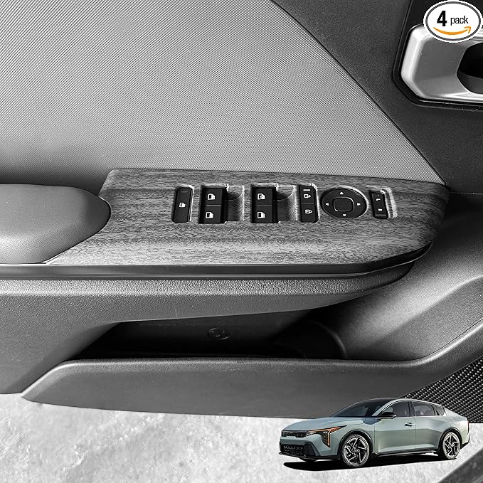 YOUTOOCAR Door Lock Switch Covers Compatible with Kia K4 2025-2026 Accessories (Wood Grain)