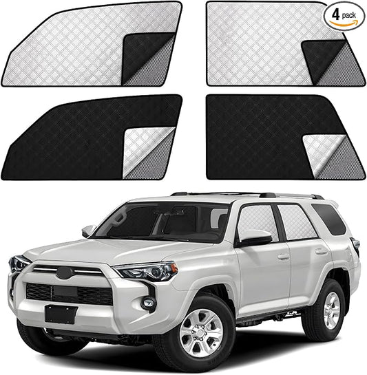 ZATOOTO Side Window Shade Cover for Toyota 4Runner 2017-Now, Double Layer Window Sunshade with Breathable Mesh Screen and Reversible Design Blackout Privacy Shade & UV Protection for Sleeping Camping