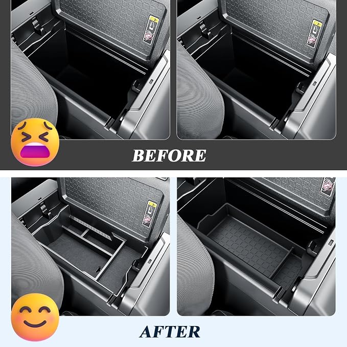 BIBIBO 2Pack for 2026 Toyota RAV4 Center Console Organizer 2026 Toyota RAV4 Console Armrest Tray +Console Armrest Box Bottom Silicone Mat 2026 RAV4 Central Insert Organizer 2026 RAV4 Accessories