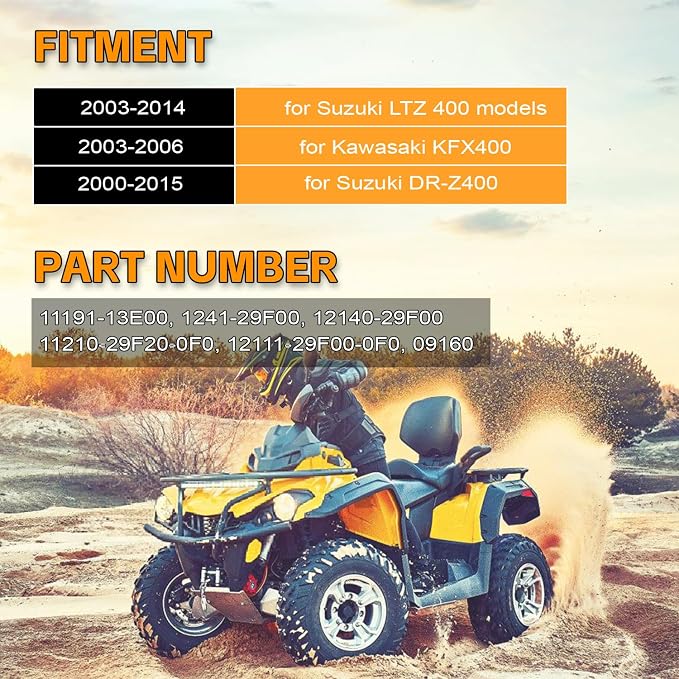 PANGOLIN LTZ400 Top End Kit LTZ 400 Cylinder Gasket Top End Rebuild Kit 434CC Bore Size 94mm 11191-13E00 for Suzuki LTZ 400 Models 2003-2014, for DR-Z400 2000-2015, for Kawasaki KFX400 2003-2006 Parts