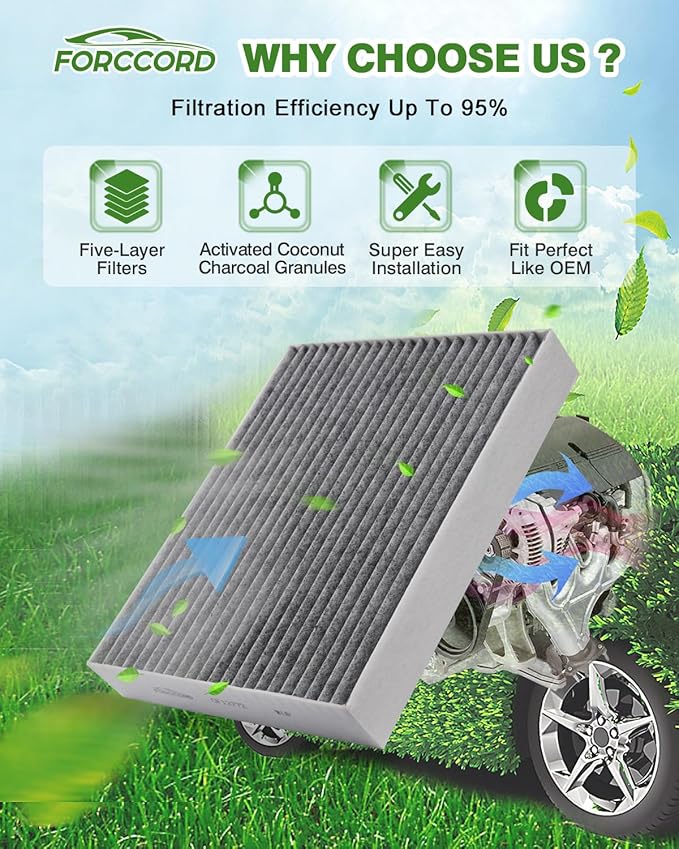 Air Filter Kit for 2020-2026 Explorer Replace#FCA10242 CF12772 | Cabin & Engine Air Filter,2020-2026 Explorer 2.3/3.0L,Activated carbon cabin filter, high-density air filter,OEM replacement