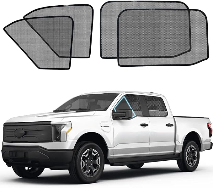 F150 Specific Side Window Sun Shades, 2015-2024 Vehicle Interior Shade for Baby Mesh Car Window Covers, Breathable, UV Protection and Heat Insulation (F150（2015-2024）, Front+Rear side-4pcs)