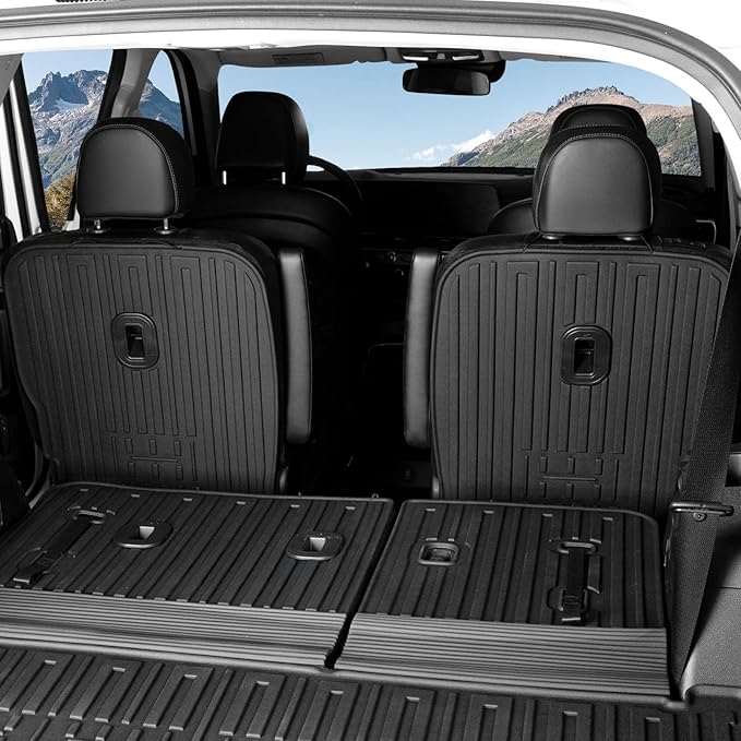 Second Row Backrest Mats for 2020-2025 Kia Telluride Accessories 7 Seater, All Weather TPE Back Seat Protector Replacement for Kia Telluride