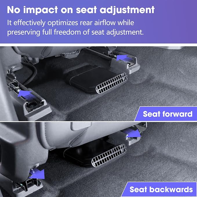 RUNROAD Center Console Organizer Compatible with 2021-2025 Ford Bronco 4 Doors Accessories, Rear Seat Air Vent Deflectors for 2025 Bronco Rear Air Conditioning Extensions 4PCS (NOT for 2-Doors/Sport)