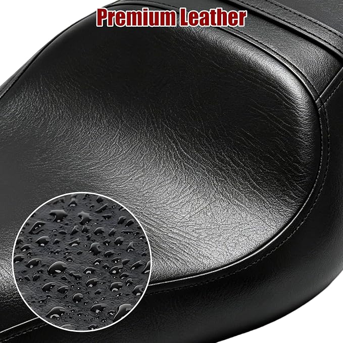 2-Up Motorcycle Seat for Sportster XL 2010-later, Driver Passenger Two Up Low Profile Leather Seat Pad for Harley Davidson Iron 883 1200 48 72 XL883 XL1200 Forty-Eight Seventy-Two SuperLow Accessories