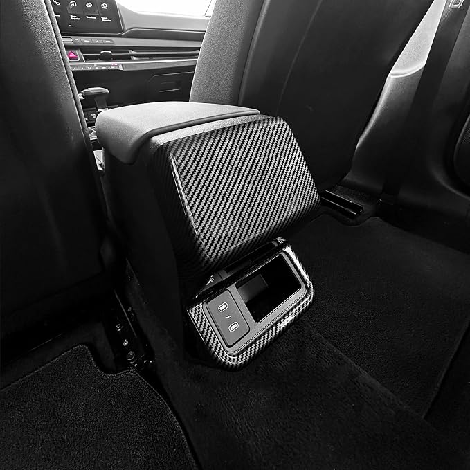 Rear Air Conditioning Vent Outlet Cover Trim Compatible with Kia K4 2025-2026 Accessories (Carbon Fiber Pattern)