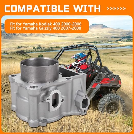 Cylinder Piston Gasket Top End Kit 84.5mm Compatible with Yamaha Kodiak 400 2007-2008 Grizzly 400 YFM 400 2000-2006 After-Market Parts