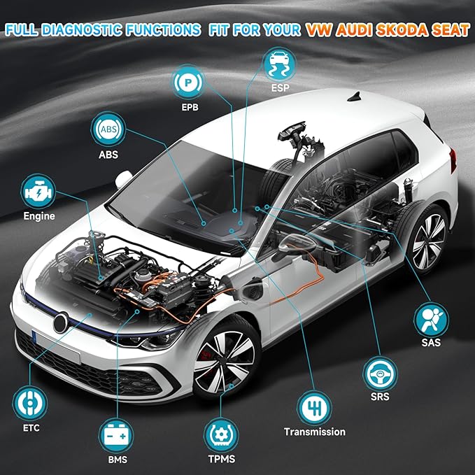 ANCEL BD500 and Storage Bag All System Bluetooth 5.0 OBD2 Scanner fit for VW Audi Seat Skoda Car Code Reader with ANCEL AD310 Vehicle OBD2 Scanner