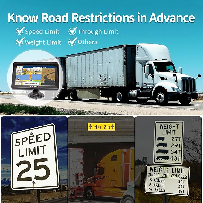 7-inch GPS Navigator for Car Truck RV Pickup, 2026 Offline Map with Free Updates Lifetime, Big HD Touchscreen, Satallete Navigation, Voice Guidance, Speed & Traffic Alerts, Custom Truck Routing
