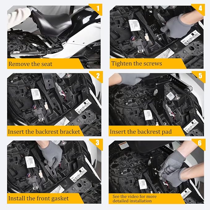 Driver Backrest for Can Am Spyder F3/F3-L/F3-S/F3-T 2015-2025 Accessories | Rider Backrest Mount Kit with Storage Pouch | Adjustable Quick Detachable